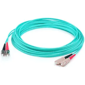 AddOn 74m SC (Male) to ST (Male) Straight Aqua OM4 Duplex LSZH Fiber Patch Cable ADD-ST-SC-74M5OM4LZ