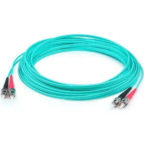 AddOn 90m ST (Male) to ST (Male) Straight Aqua OM4 Duplex LSZH Fiber Patch Cable ADD-ST-ST-90M5OM4LZ