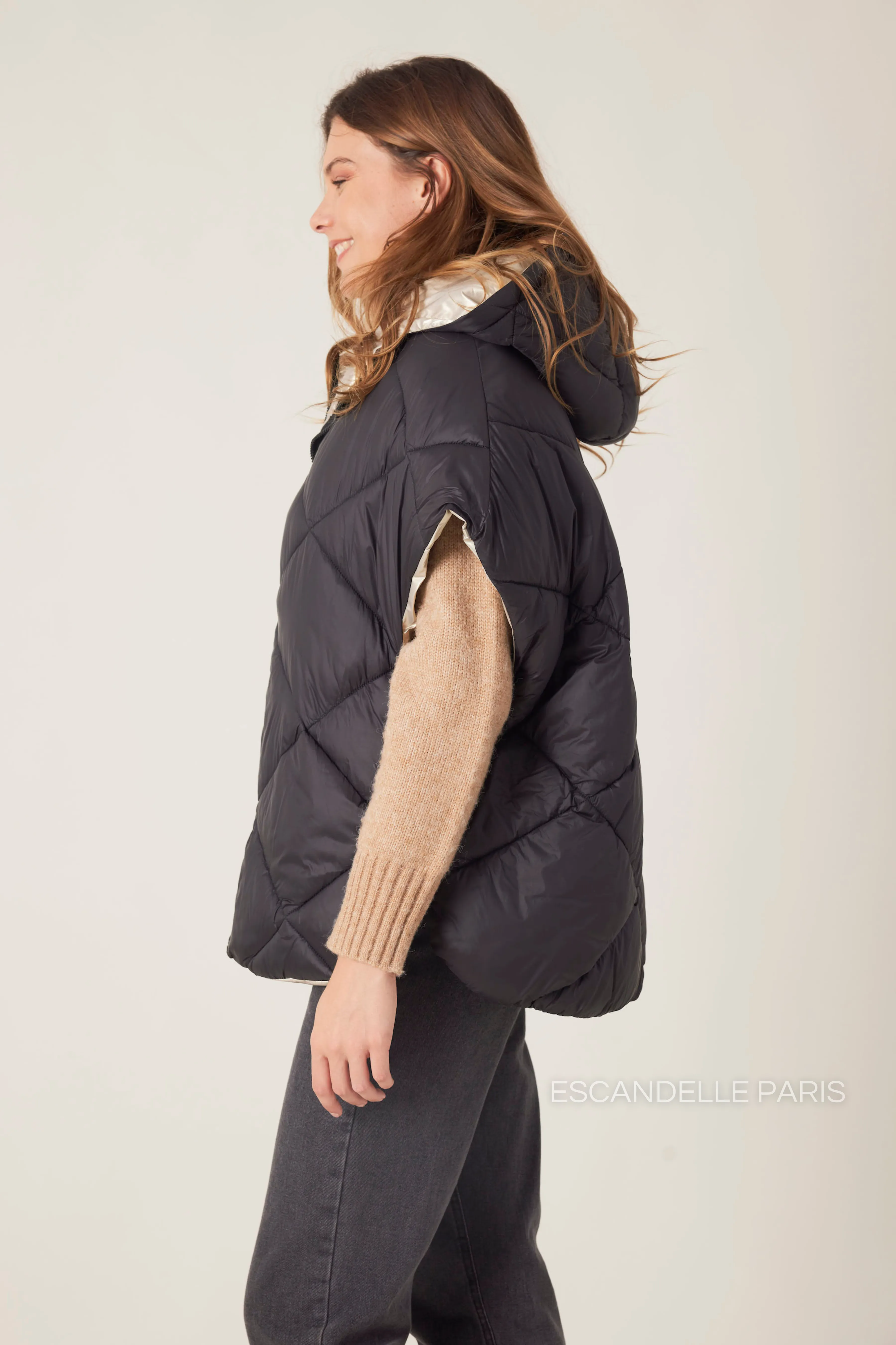 ALBA - Doudoune-cape Oversize Réversible