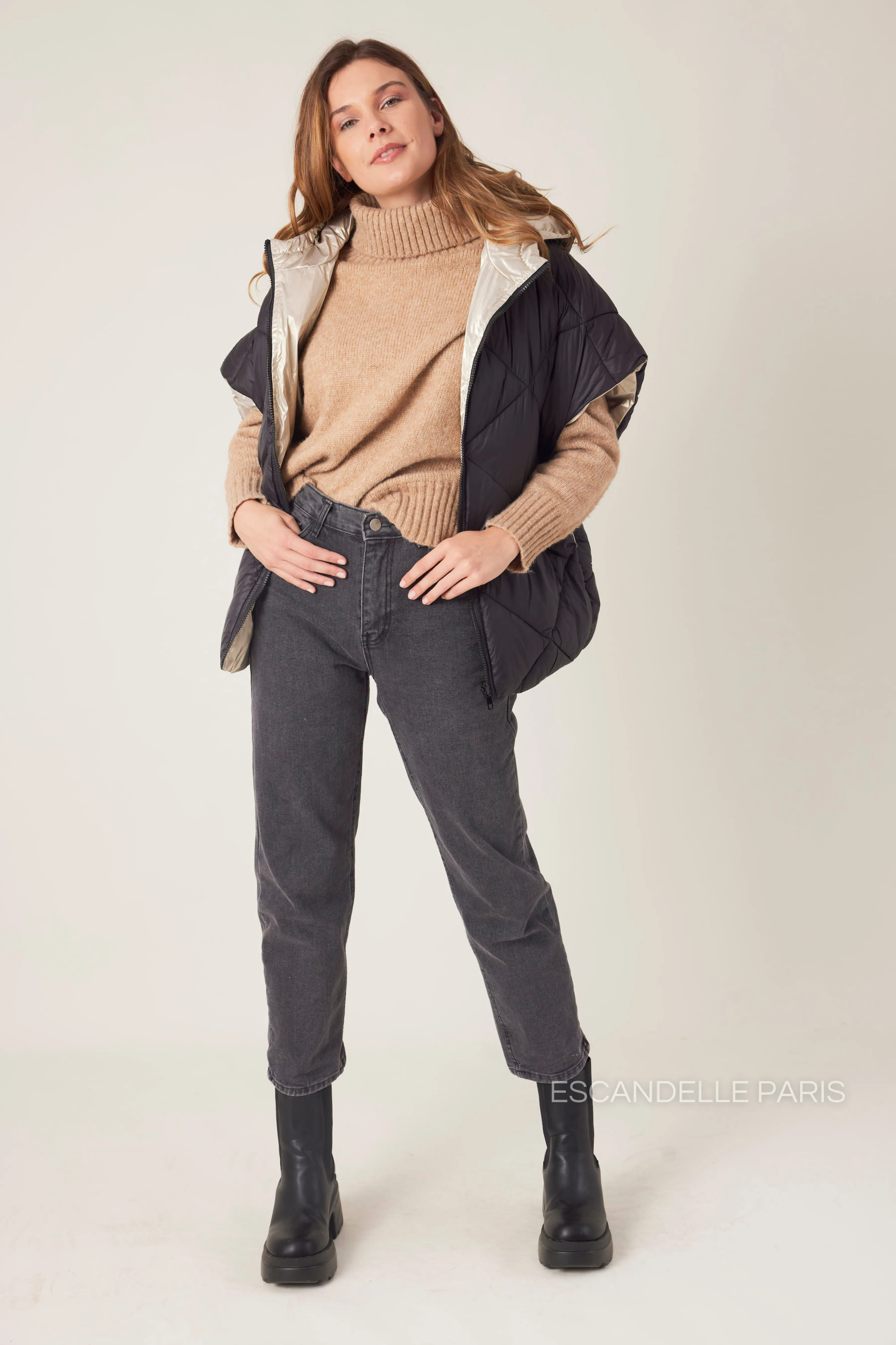 ALBA - Doudoune-cape Oversize Réversible