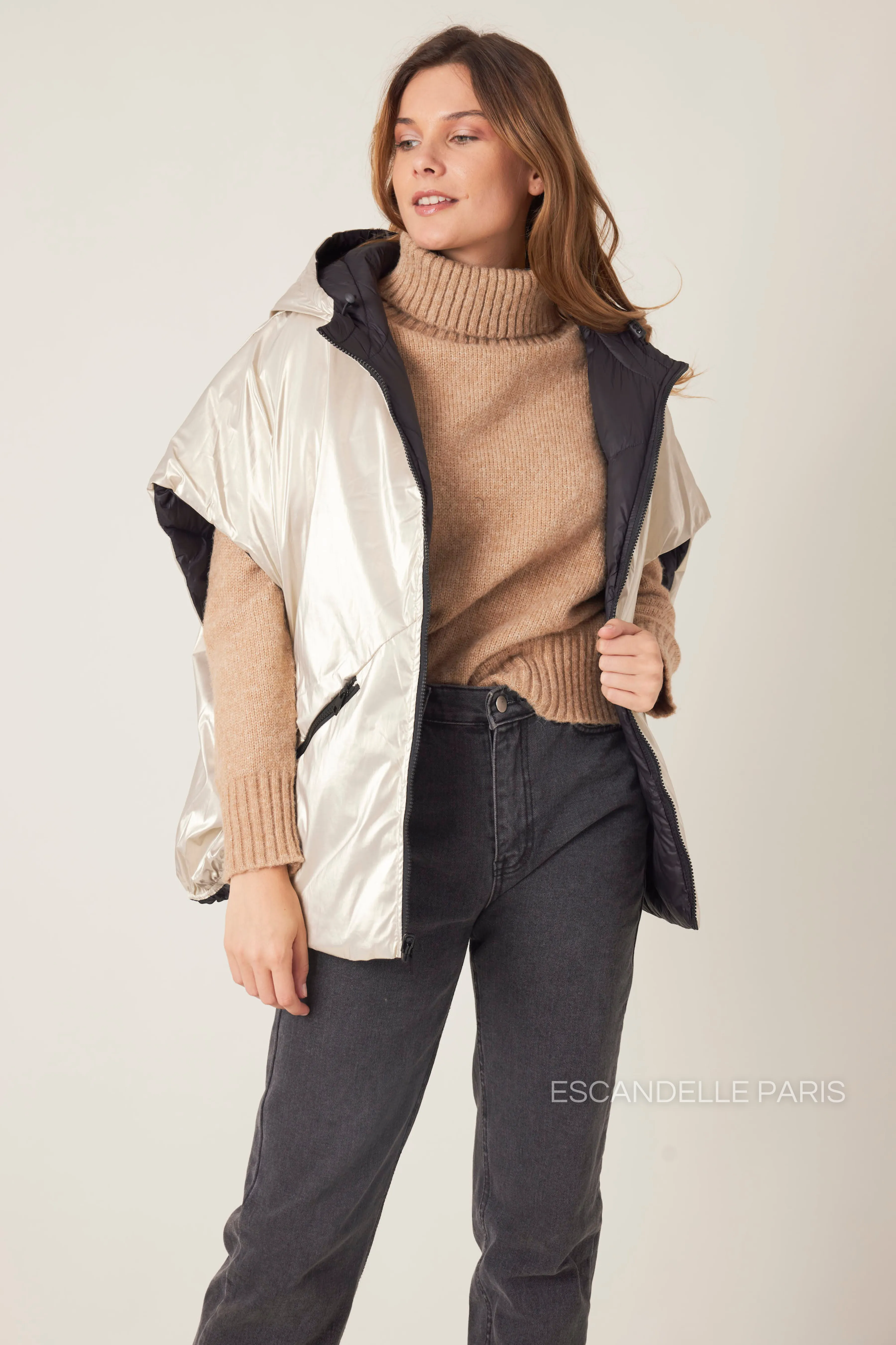 ALBA - Doudoune-cape Oversize Réversible
