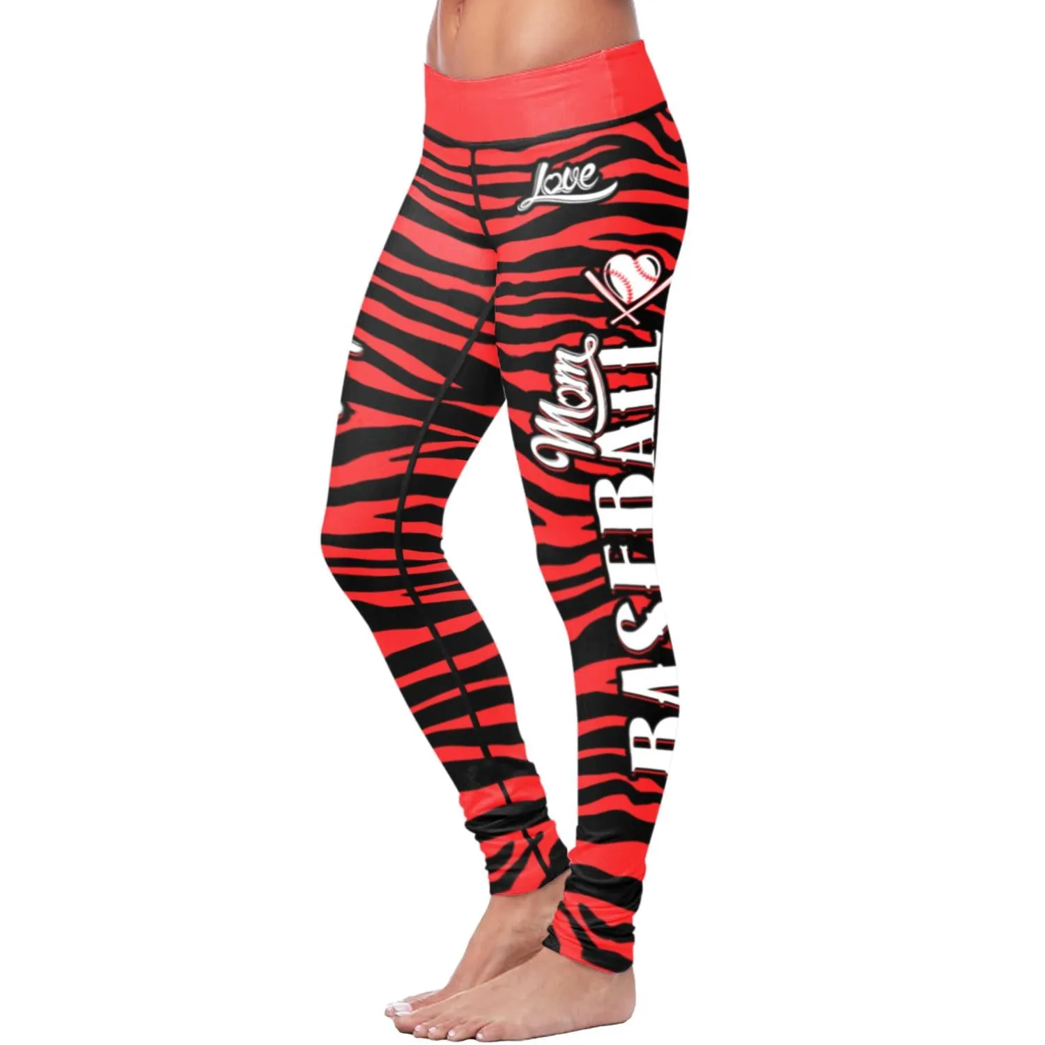 Baseball Mom Striped Leggings