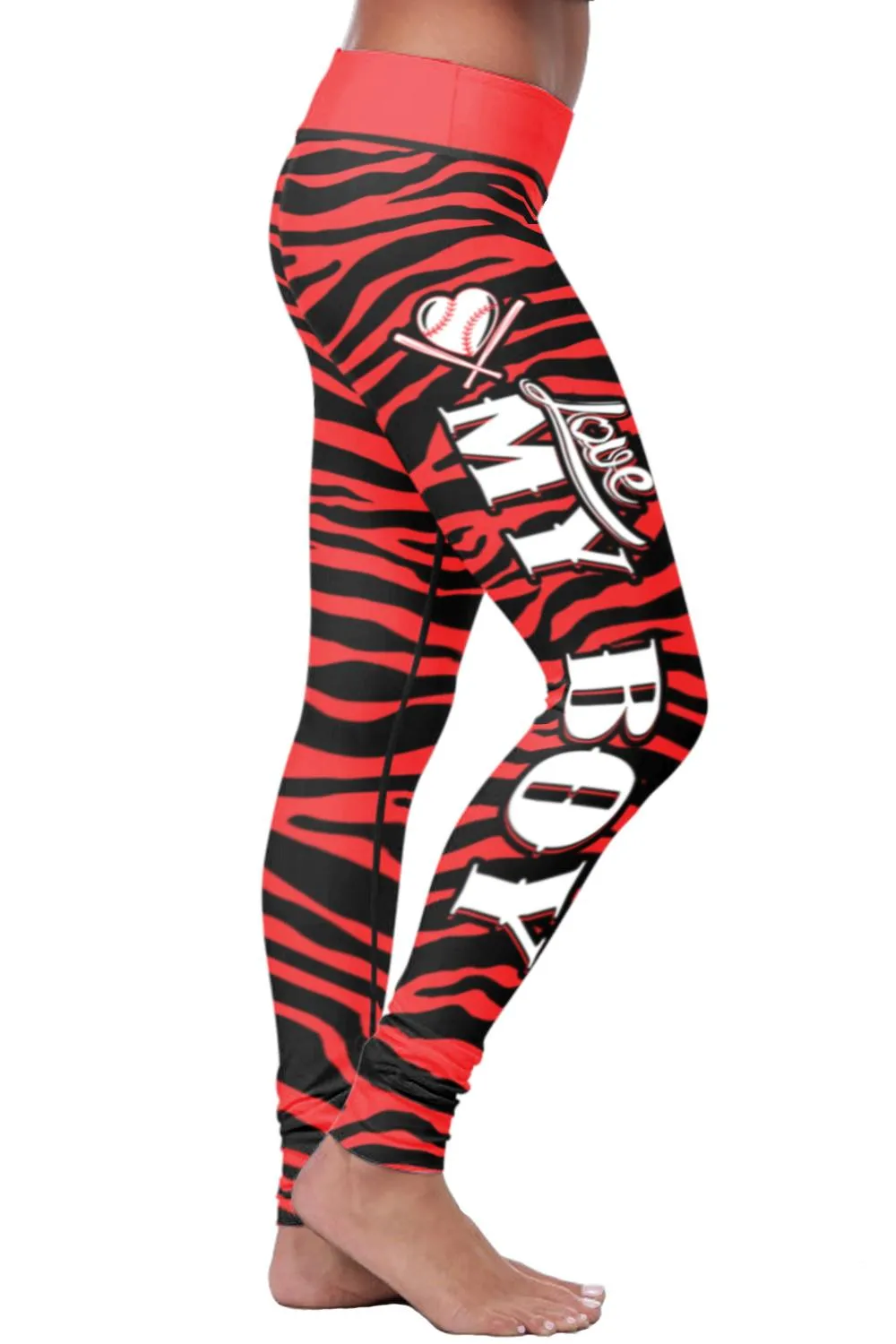 Baseball Mom Striped Leggings