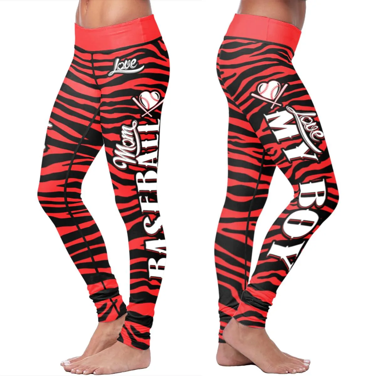 Baseball Mom Striped Leggings