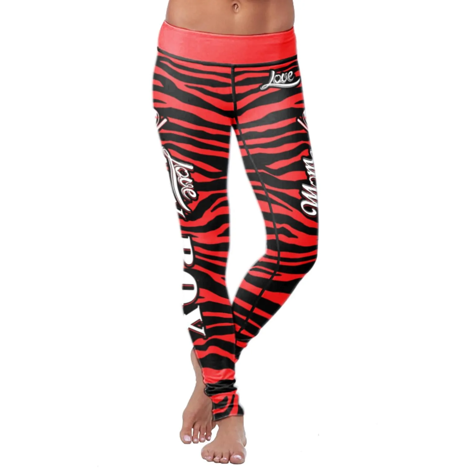 Baseball Mom Striped Leggings