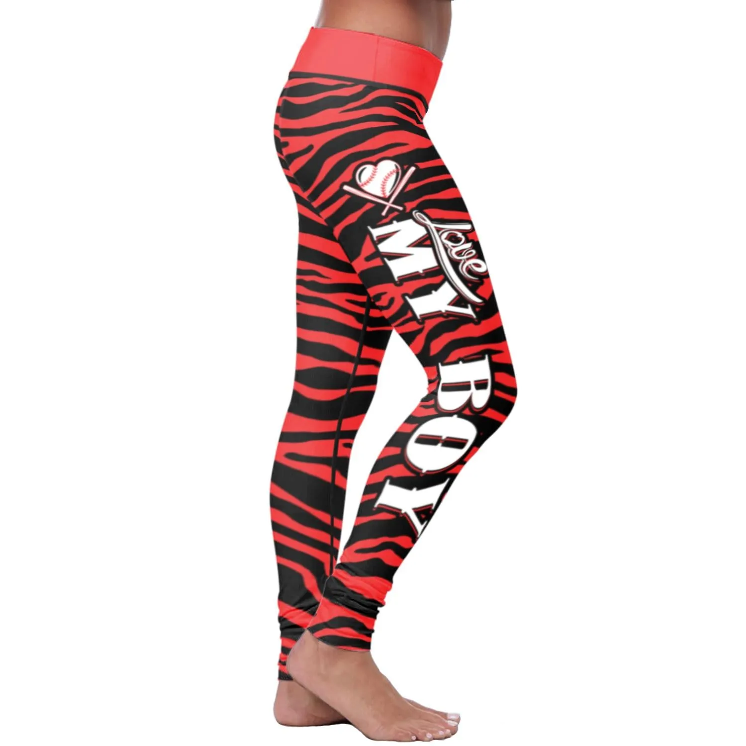 Baseball Mom Striped Leggings