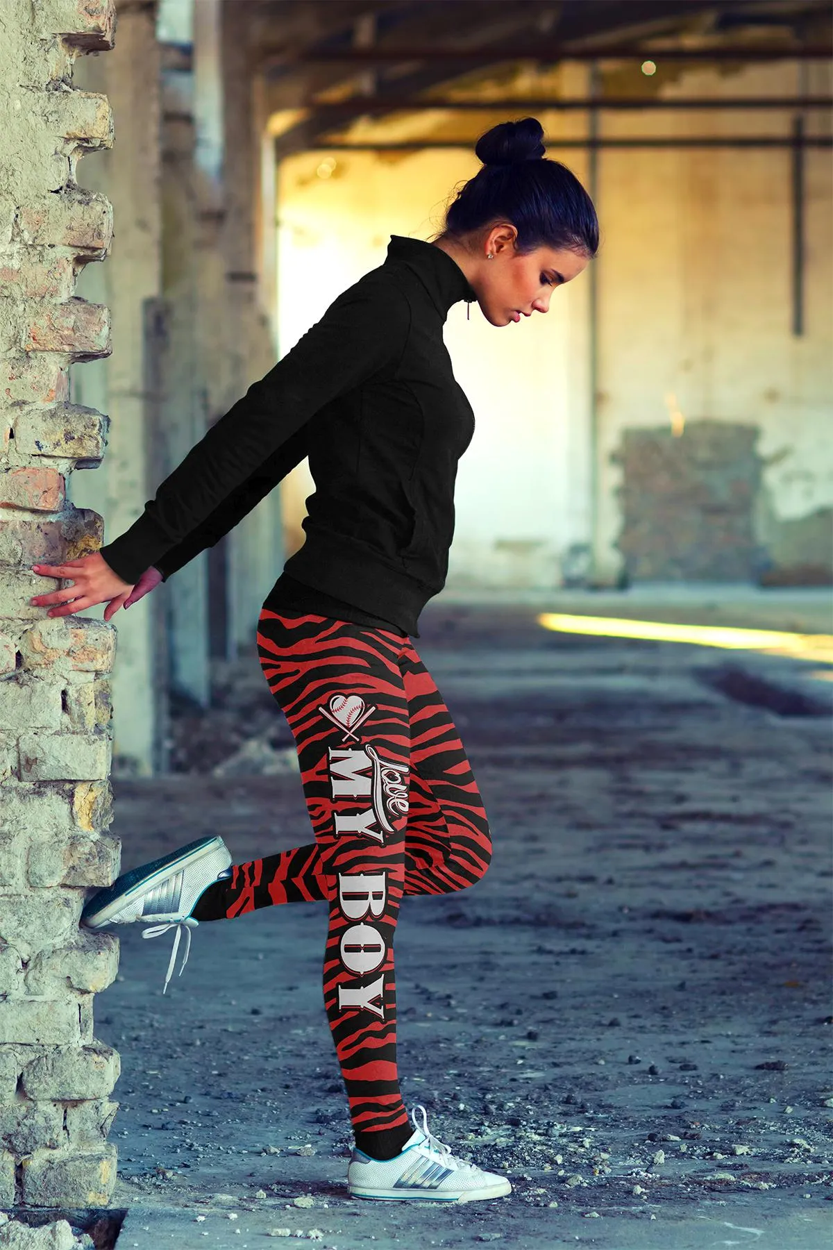 Baseball Mom Striped Leggings