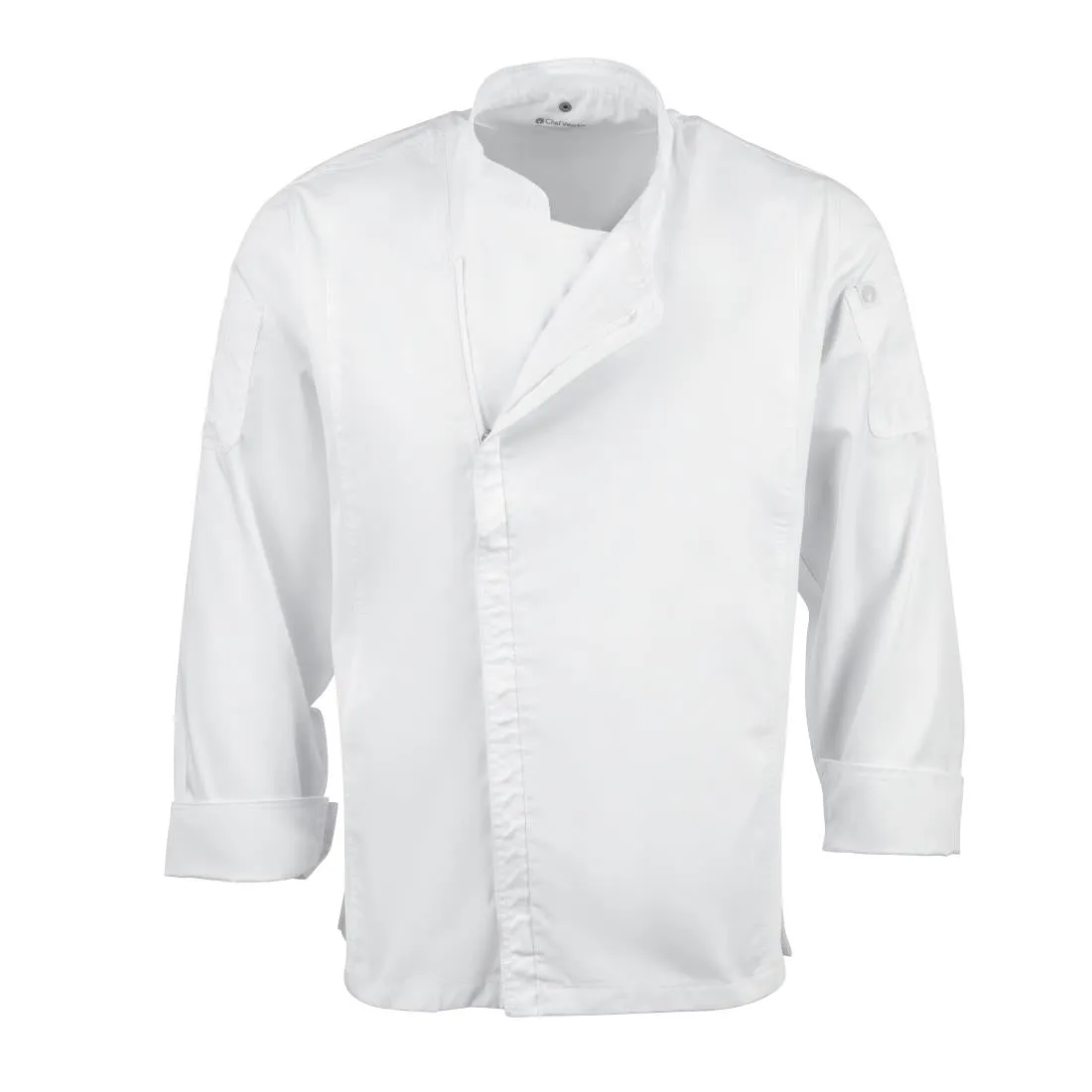 BB264-L Chef Works Unisex Hartford Lightweight Chef Jacket White Size L