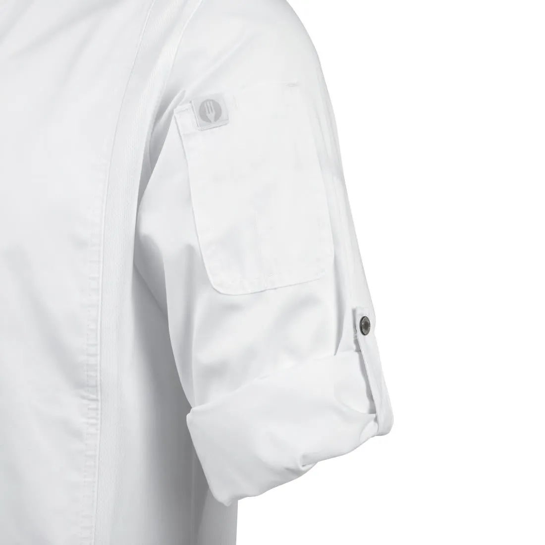 BB264-L Chef Works Unisex Hartford Lightweight Chef Jacket White Size L