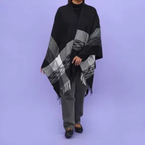 Black Winter Cape Shawl PN4706