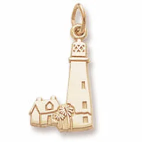 Cape Florida, Fl. Lt. House Charm in Yellow Gold Plated