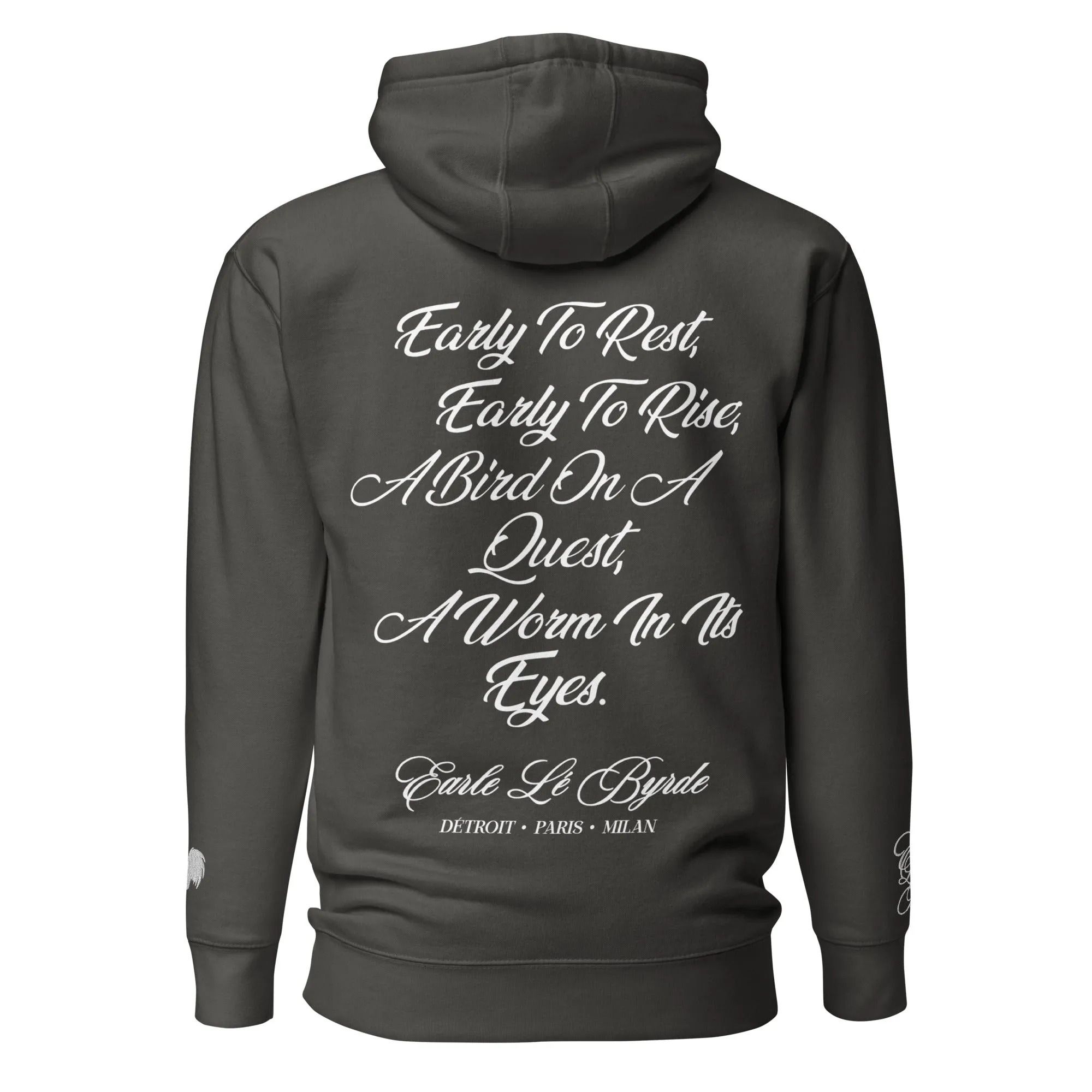 EARLE LE' BYRDE "French Motto" Fleece Pull-Over Hoodie