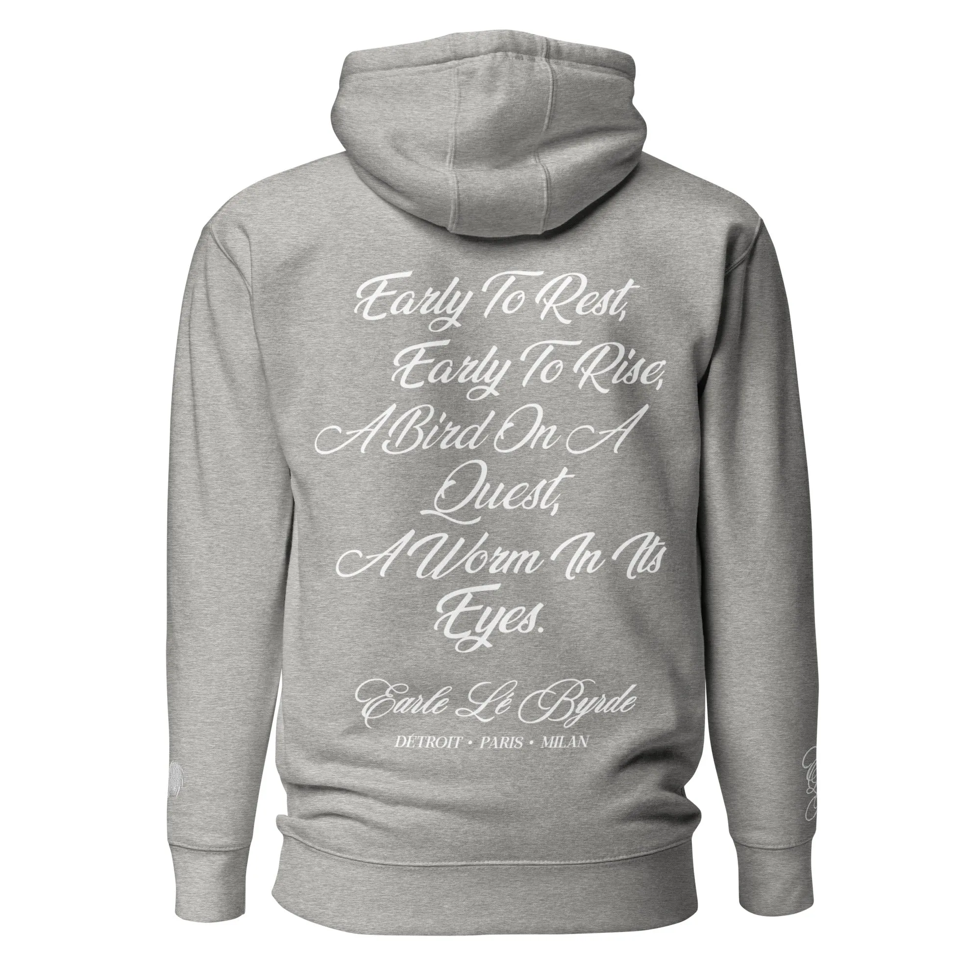 EARLE LE' BYRDE "French Motto" Fleece Pull-Over Hoodie