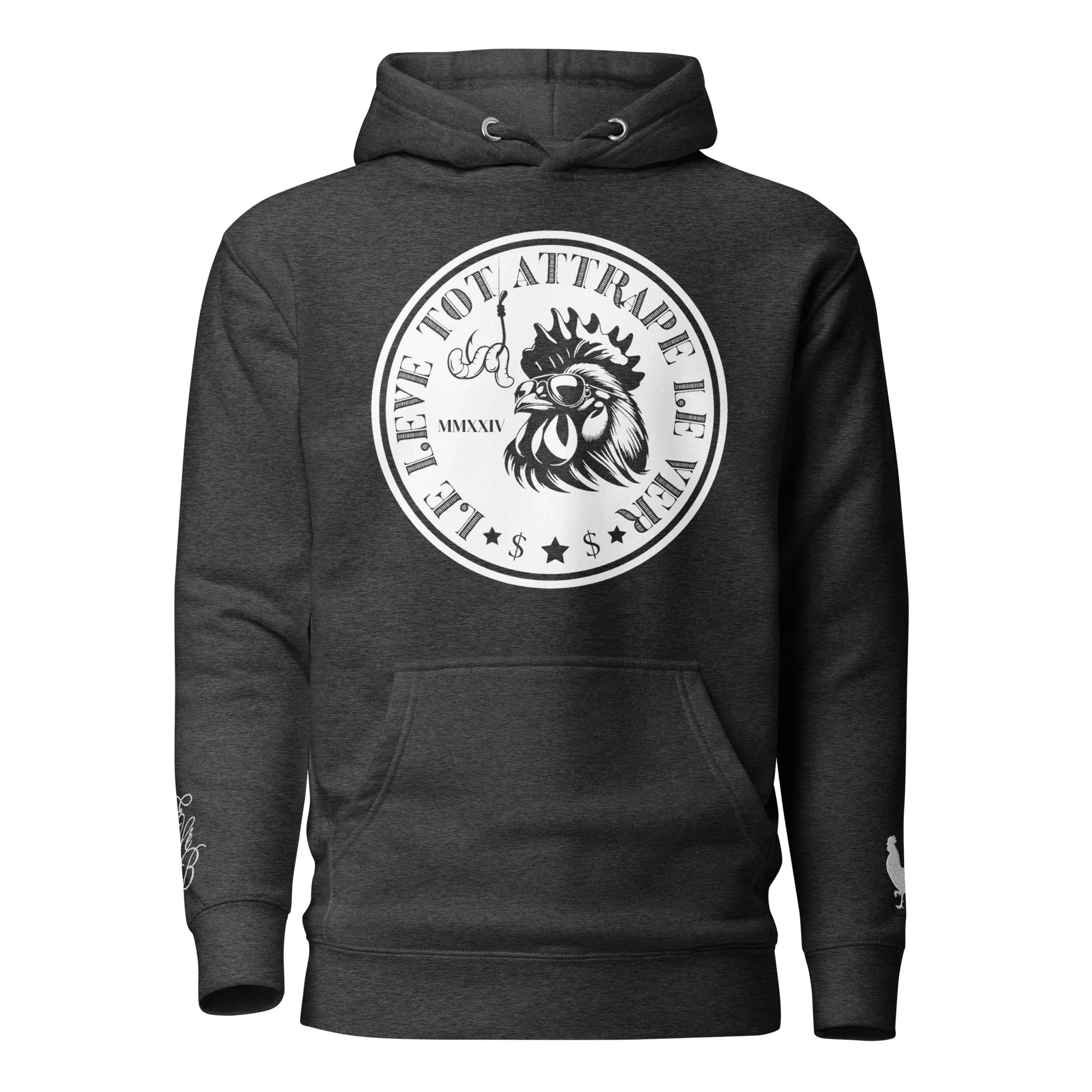 EARLE LE' BYRDE "French Motto" Fleece Pull-Over Hoodie