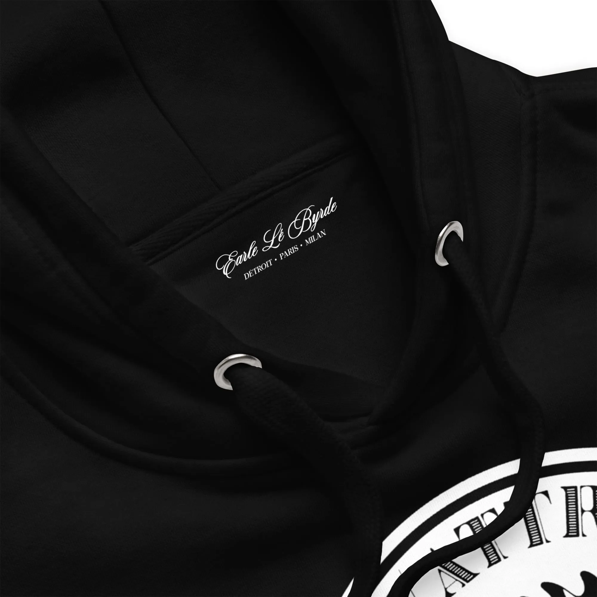 EARLE LE' BYRDE "French Motto" Fleece Pull-Over Hoodie
