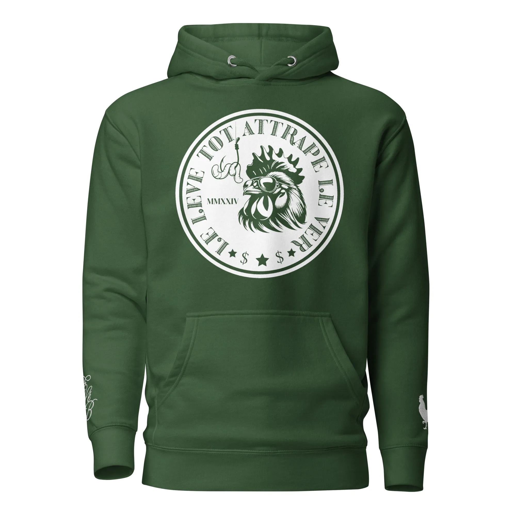EARLE LE' BYRDE "French Motto" Fleece Pull-Over Hoodie