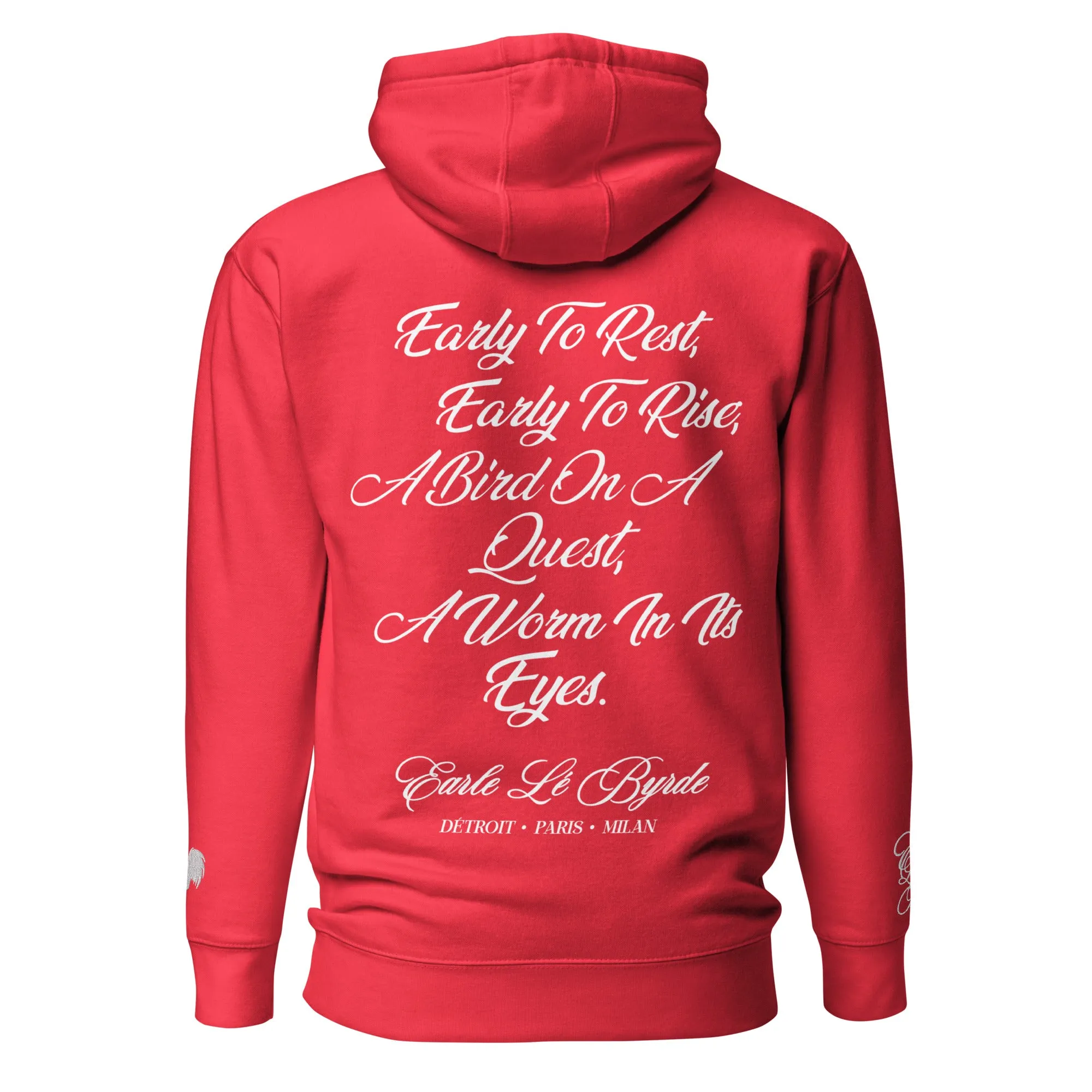 EARLE LE' BYRDE "French Motto" Fleece Pull-Over Hoodie