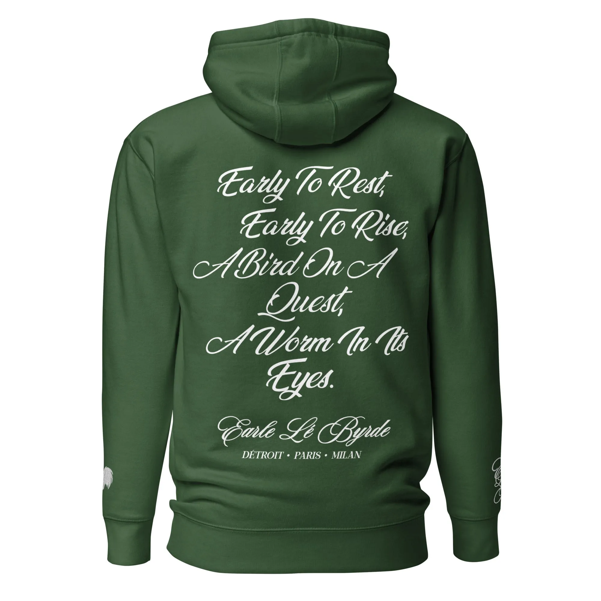 EARLE LE' BYRDE "French Motto" Fleece Pull-Over Hoodie
