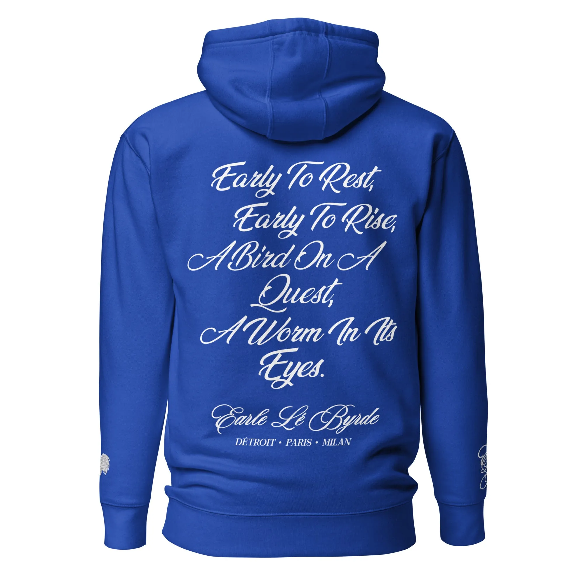 EARLE LE' BYRDE "French Motto" Fleece Pull-Over Hoodie