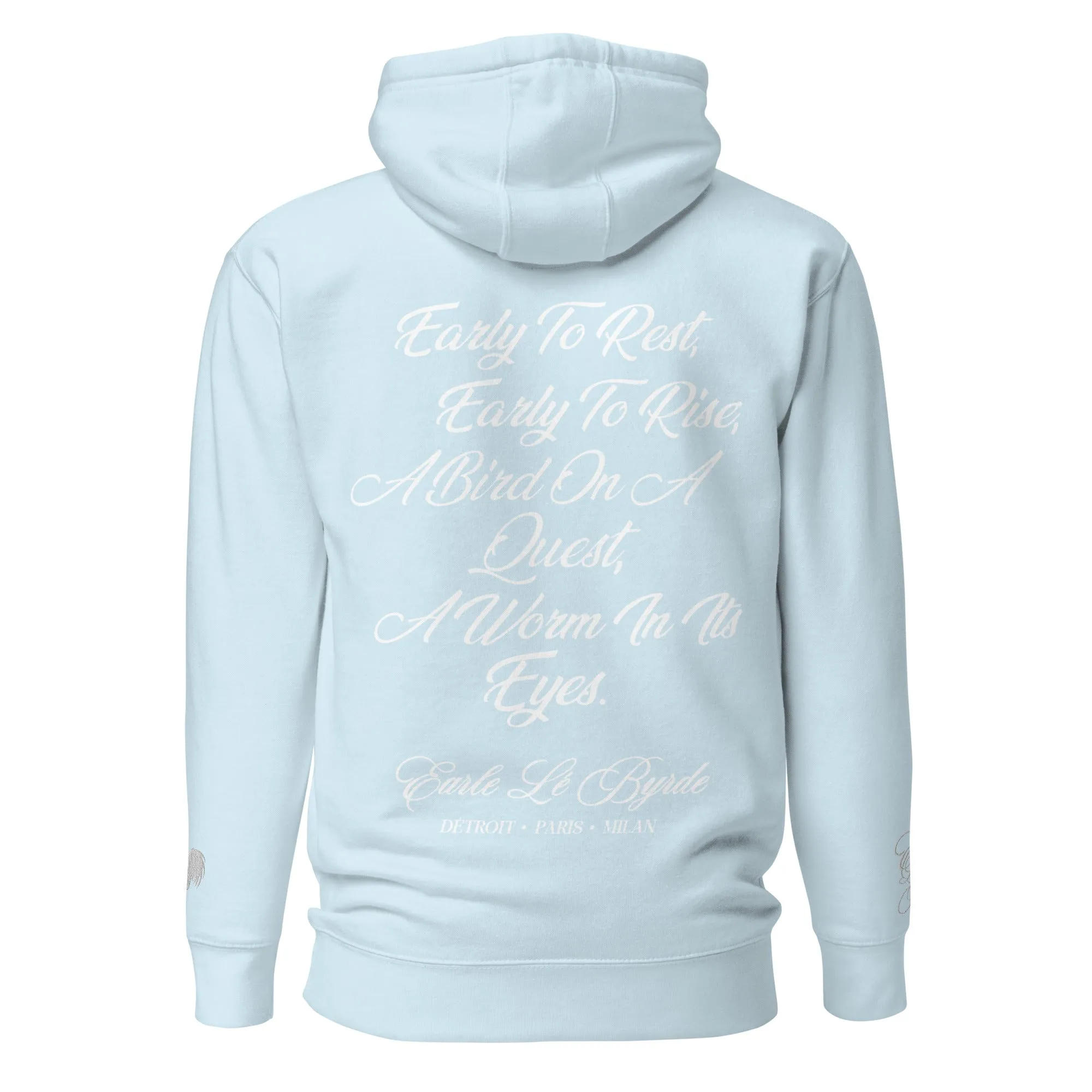 EARLE LE' BYRDE "French Motto" Fleece Pull-Over Hoodie
