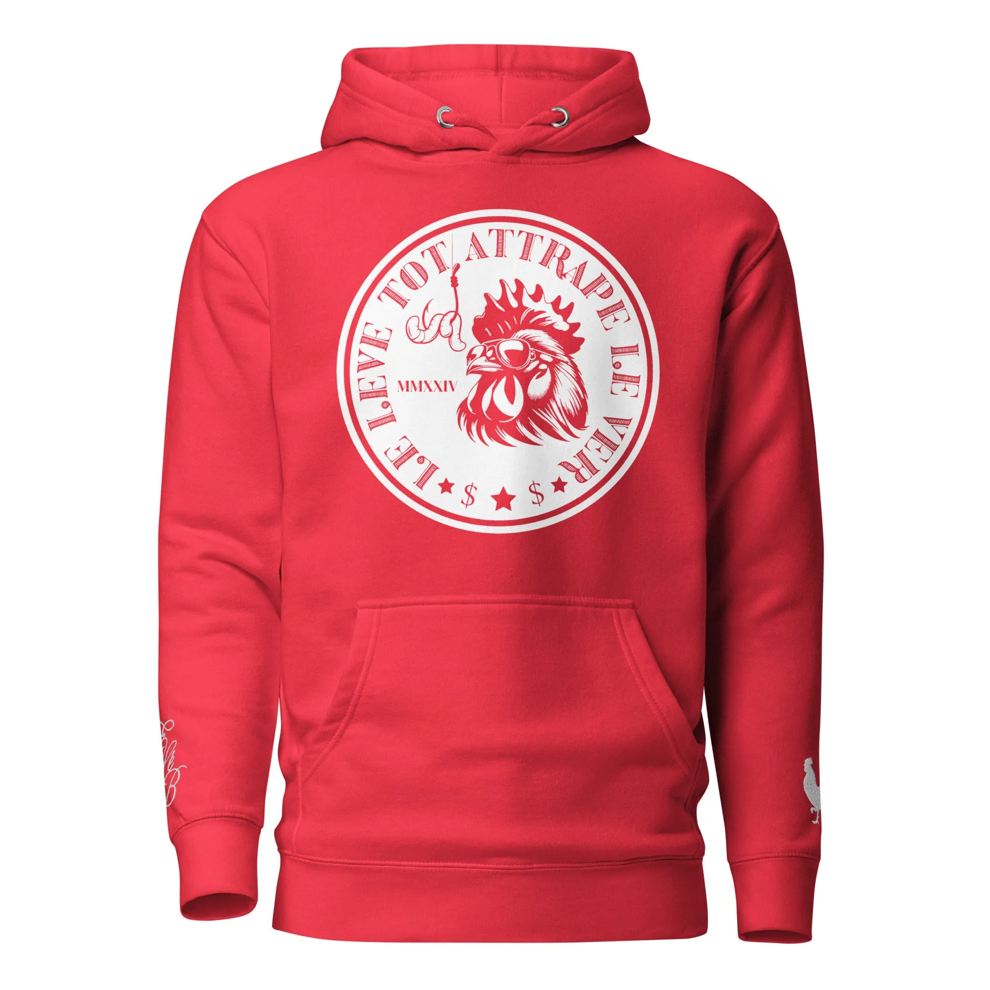 EARLE LE' BYRDE "French Motto" Fleece Pull-Over Hoodie