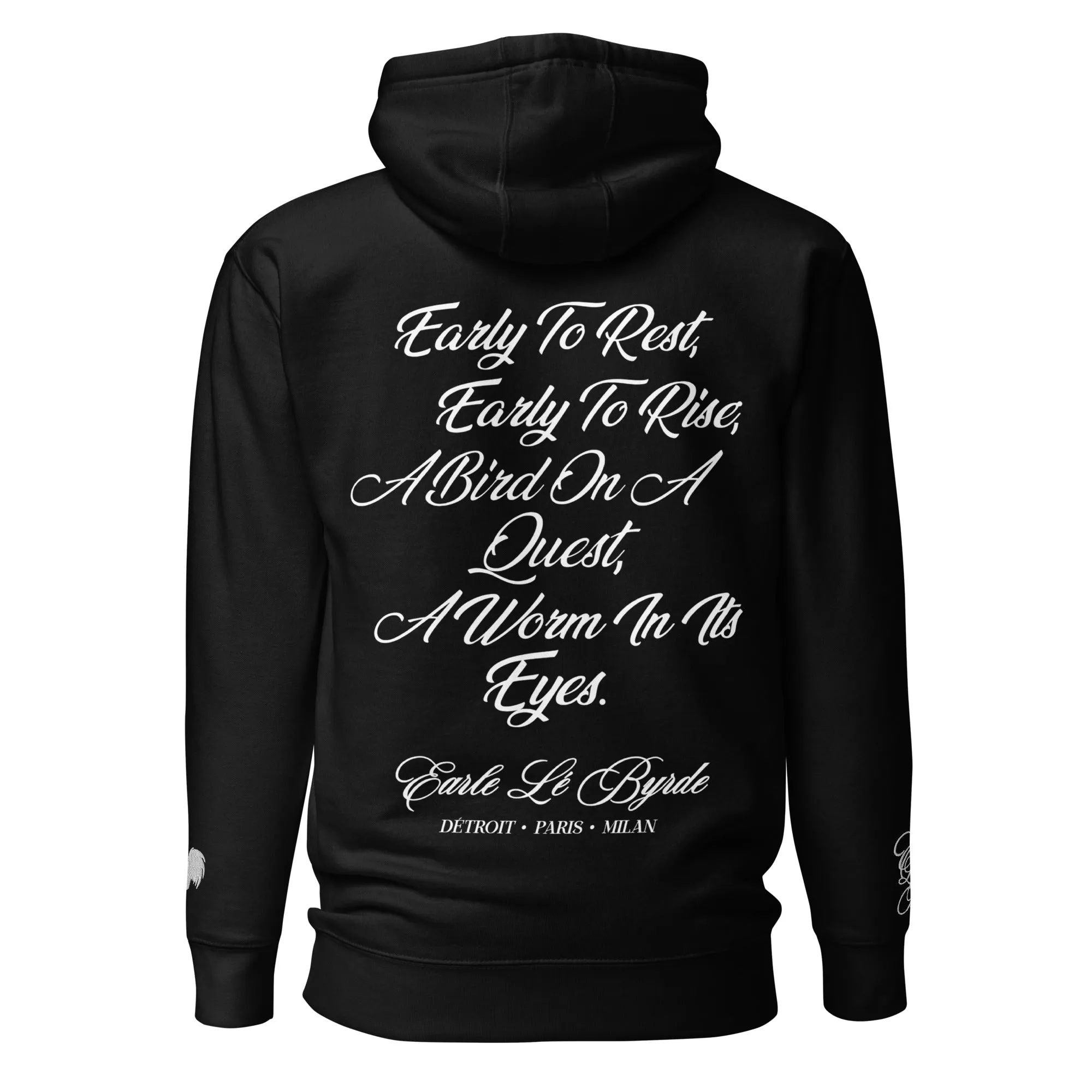 EARLE LE' BYRDE "French Motto" Fleece Pull-Over Hoodie