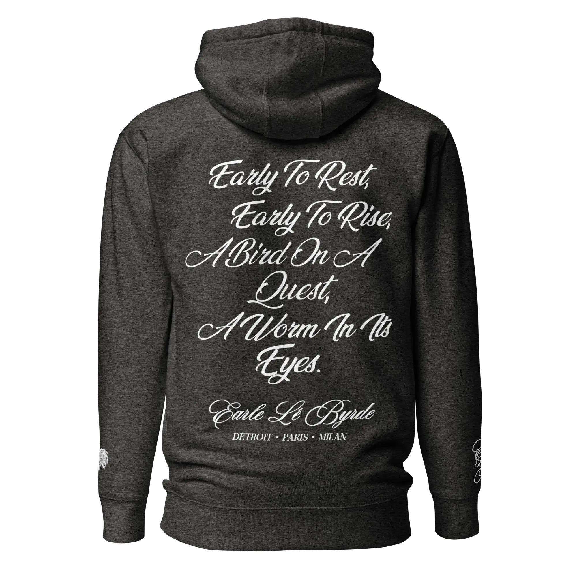 EARLE LE' BYRDE "French Motto" Fleece Pull-Over Hoodie