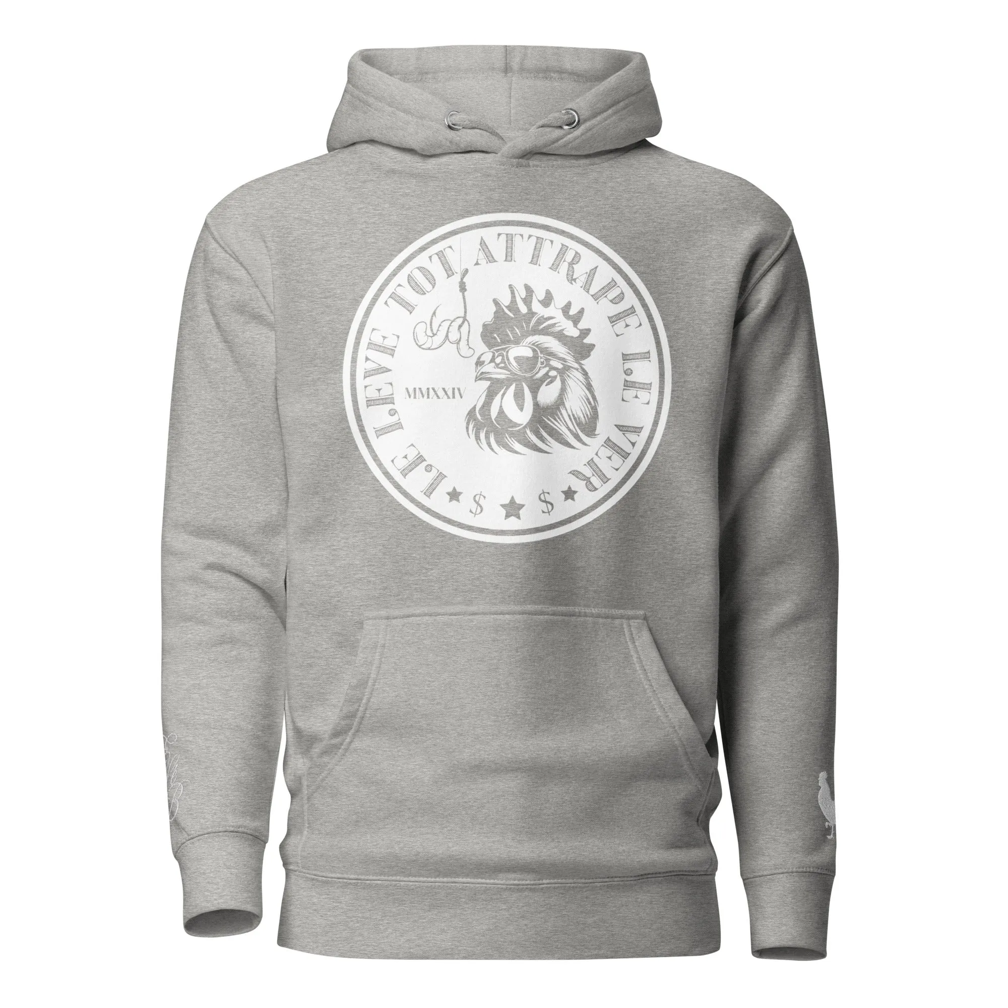 EARLE LE' BYRDE "French Motto" Fleece Pull-Over Hoodie