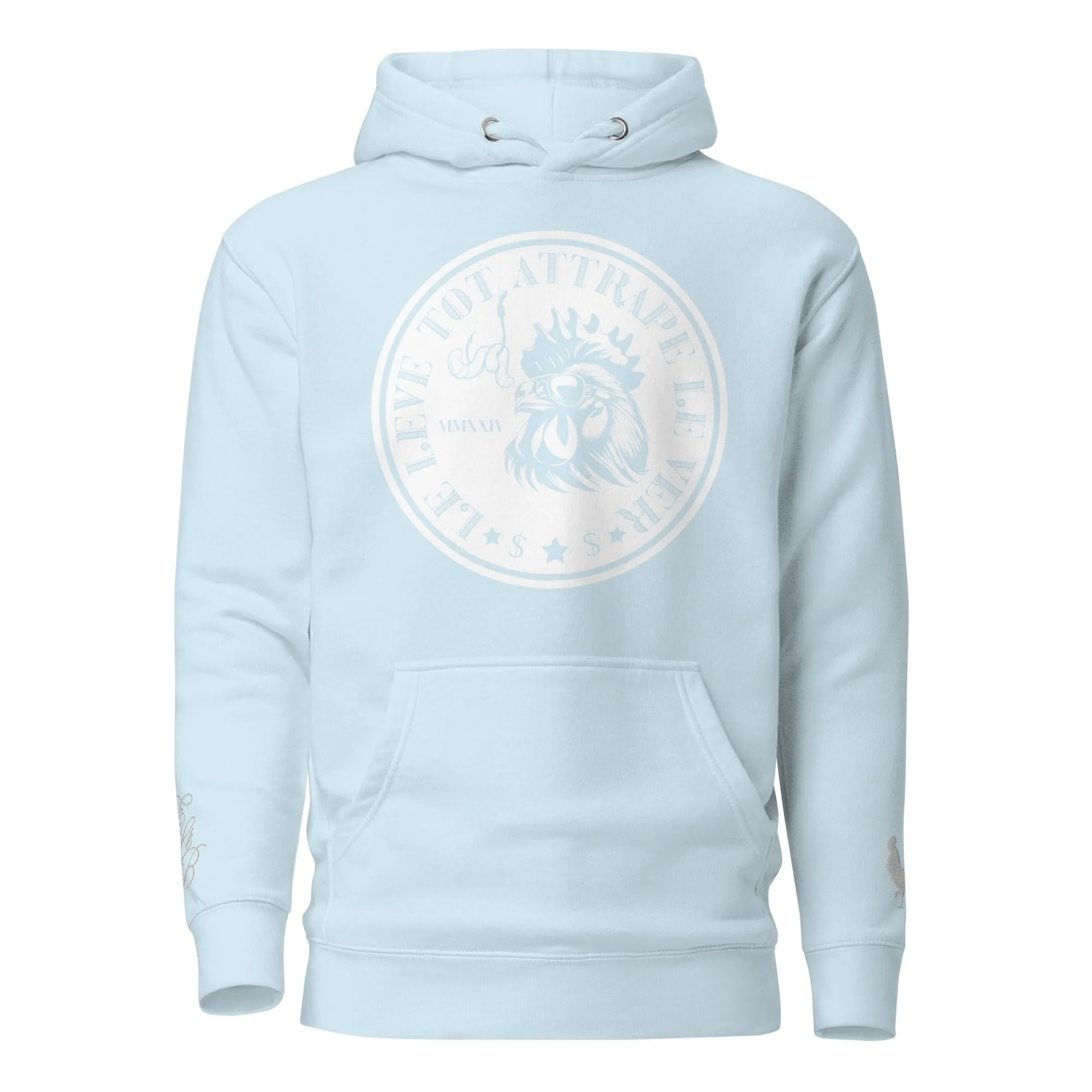 EARLE LE' BYRDE "French Motto" Fleece Pull-Over Hoodie