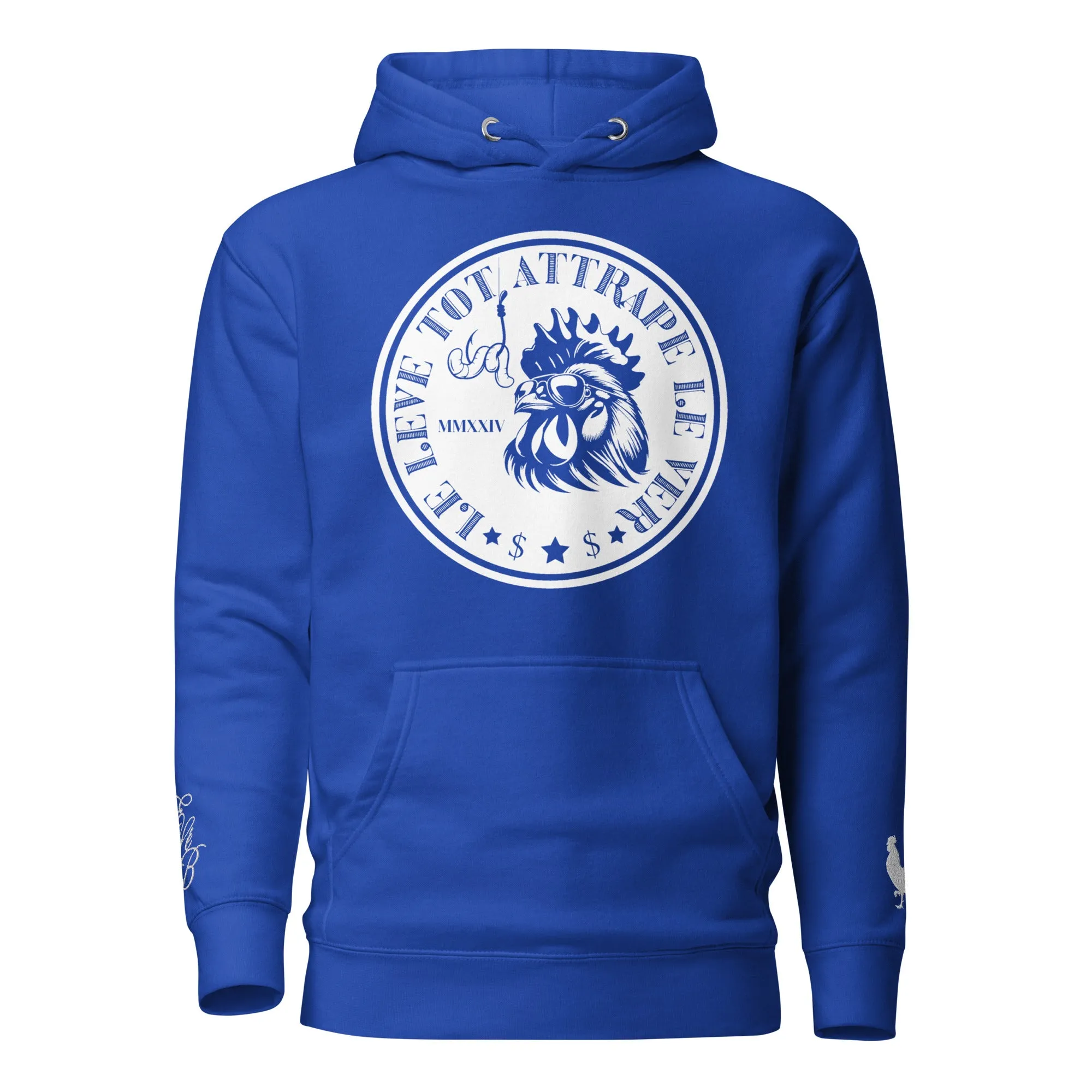 EARLE LE' BYRDE "French Motto" Fleece Pull-Over Hoodie