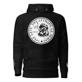 EARLE LE' BYRDE "French Motto" Fleece Pull-Over Hoodie