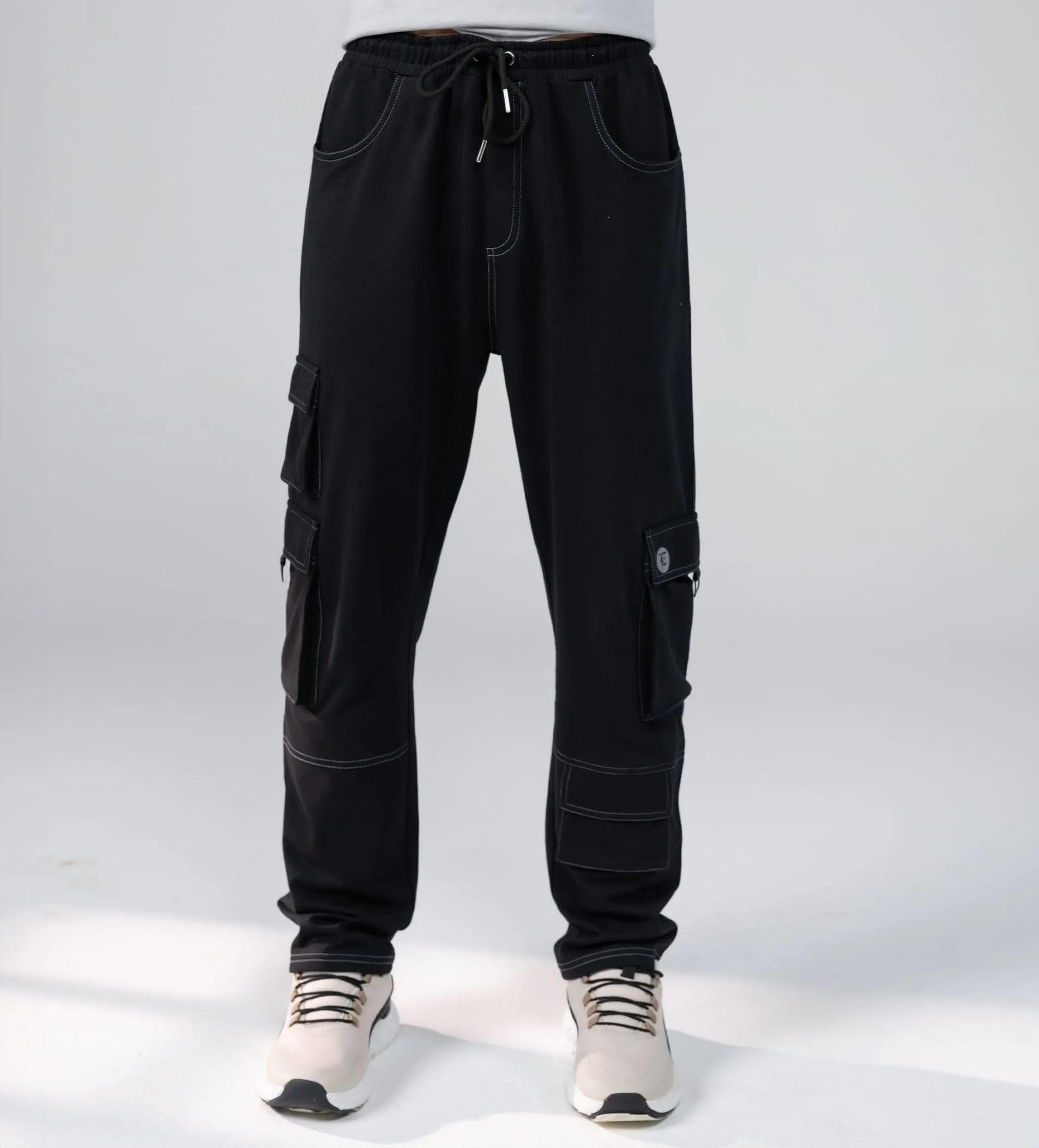 Edrio Black Shadow Shift Cargo Trackpants