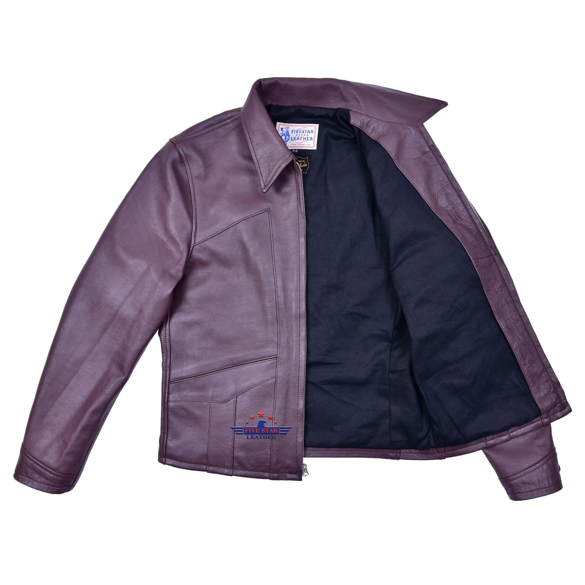 FiveStar Leather Repro 1930s Style Men Steer hide Leather jacket