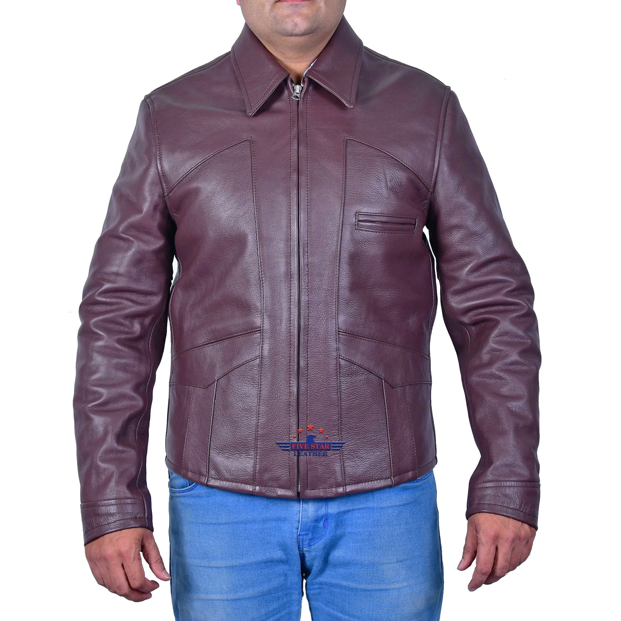 FiveStar Leather Repro 1930s Style Men Steer hide Leather jacket