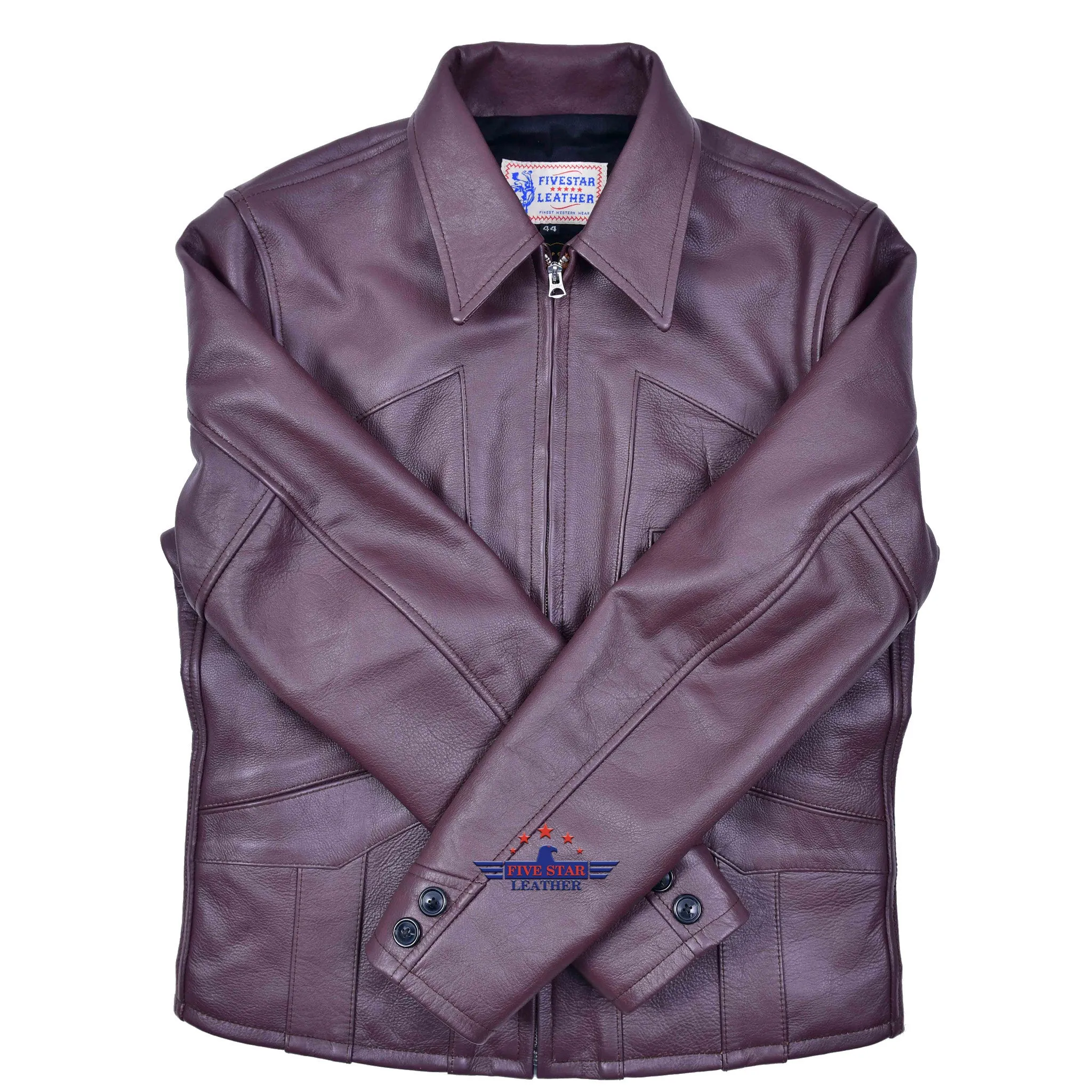 FiveStar Leather Repro 1930s Style Men Steer hide Leather jacket
