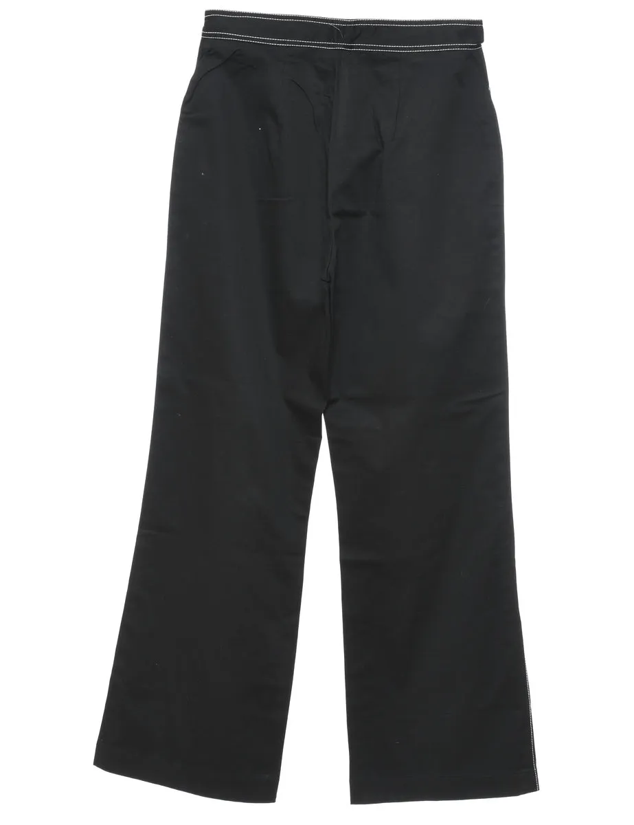 Flared Leg Black Trousers - W28 L32