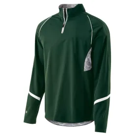 Holloway Men's Forest/White Quarter Zip Tenacity Pullover