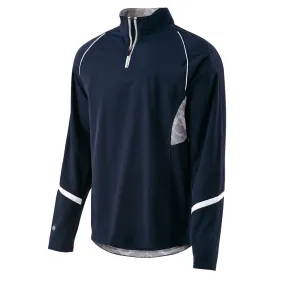 Holloway Men's Navy/White Quarter Zip Tenacity Pullover