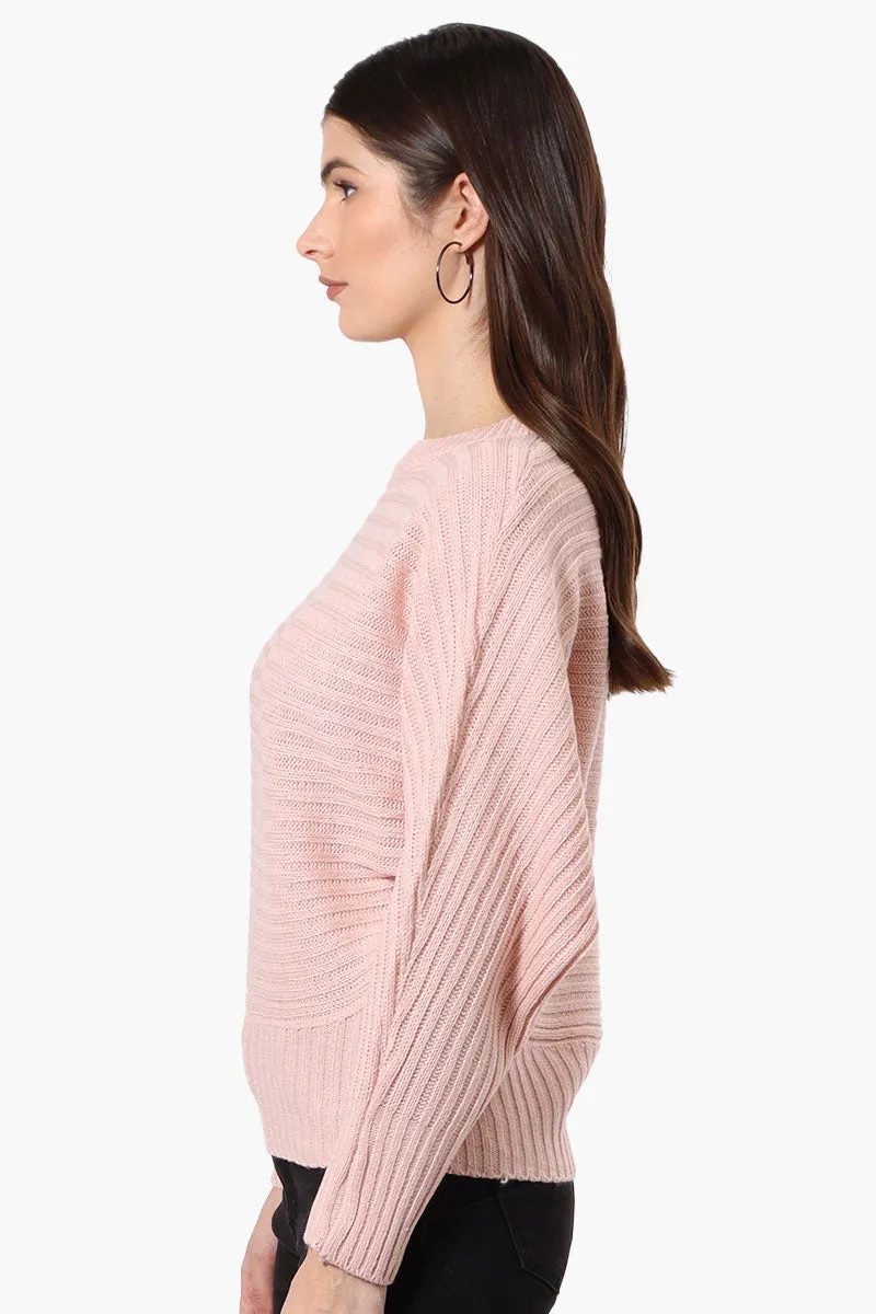 International INC Company Button Shoulder Pullover Sweater - Pink