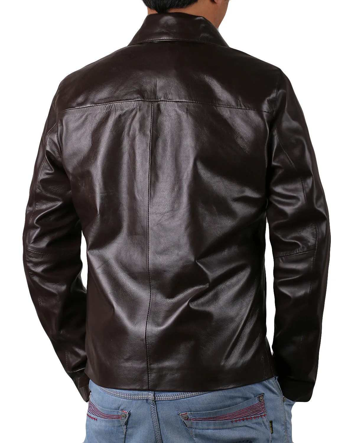 Leather Jackets Hub Mens Genuine Lambskin Leather Jacket (Black, Aviator Jacket) - 1501331