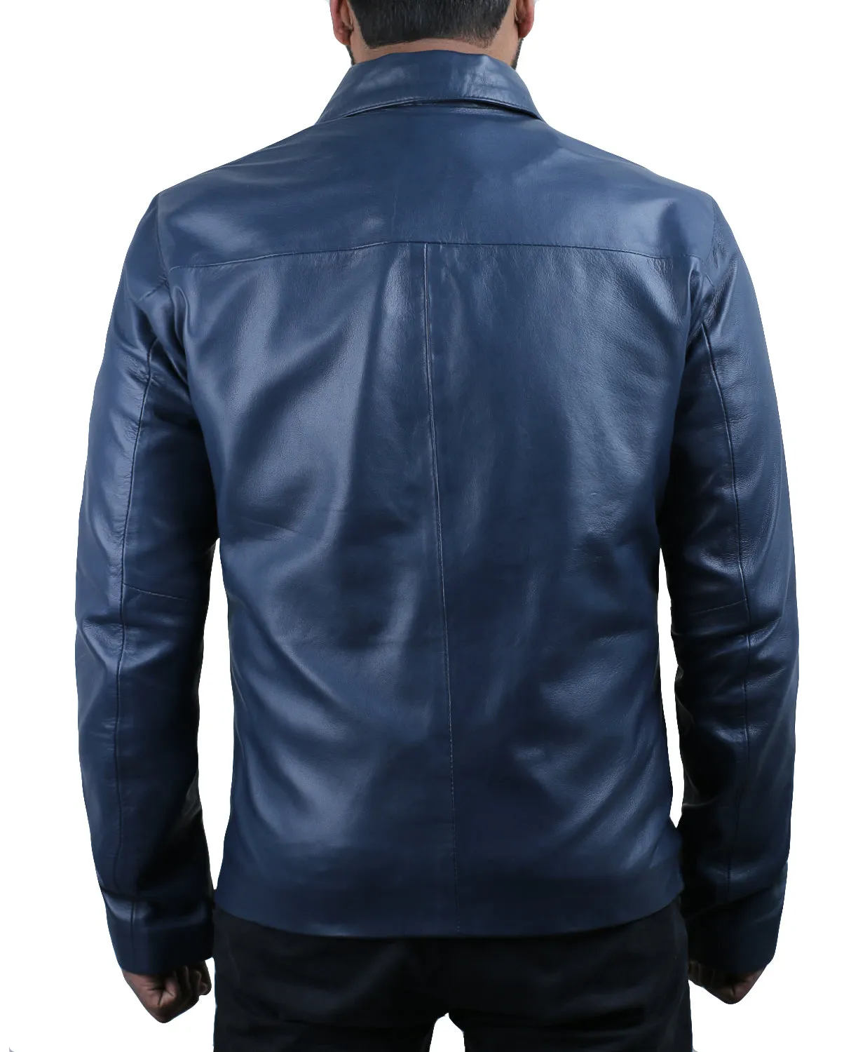 Leather Jackets Hub Mens Genuine Lambskin Leather Jacket (Black, Aviator Jacket) - 1501331