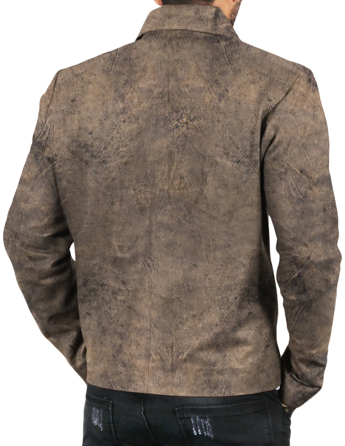 Leather Jackets Hub Mens Genuine Lambskin Leather Jacket (Black, Aviator Jacket) - 1501331
