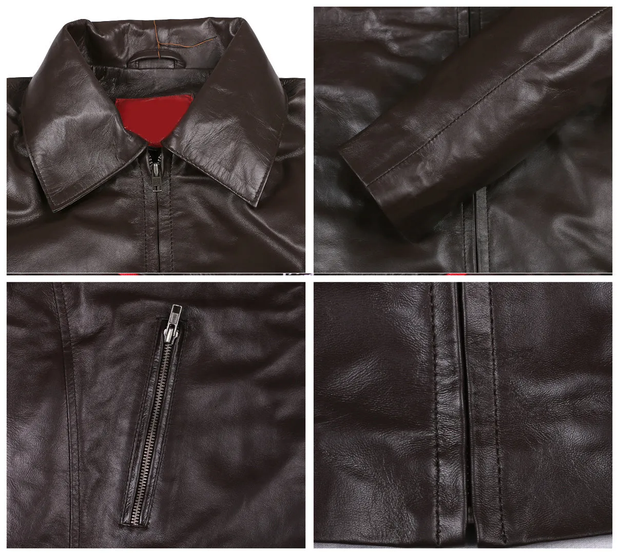 Leather Jackets Hub Mens Genuine Lambskin Leather Jacket (Black, Aviator Jacket) - 1501331