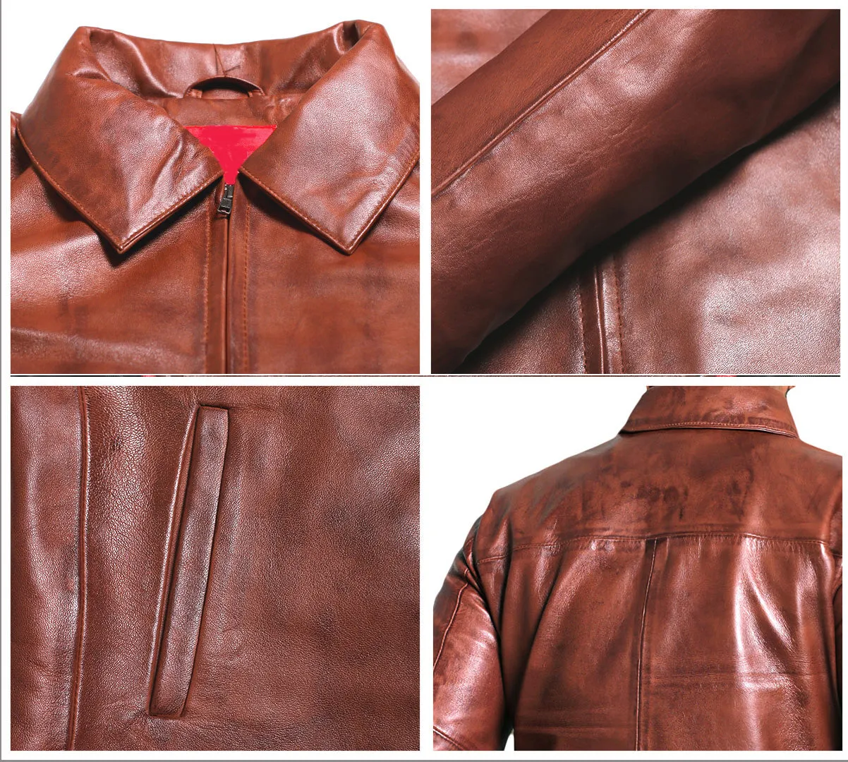 Leather Jackets Hub Mens Genuine Lambskin Leather Jacket (Black, Aviator Jacket) - 1501331