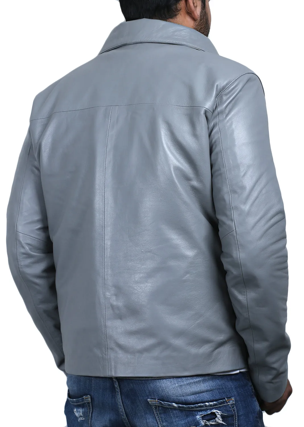 Leather Jackets Hub Mens Genuine Lambskin Leather Jacket (Black, Aviator Jacket) - 1501331
