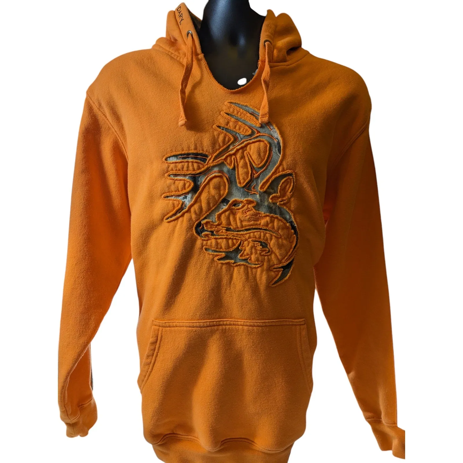 Legendary Whitetails Hoodie Outfitter Mens Medium Orange Camo Antler Sweatshirt