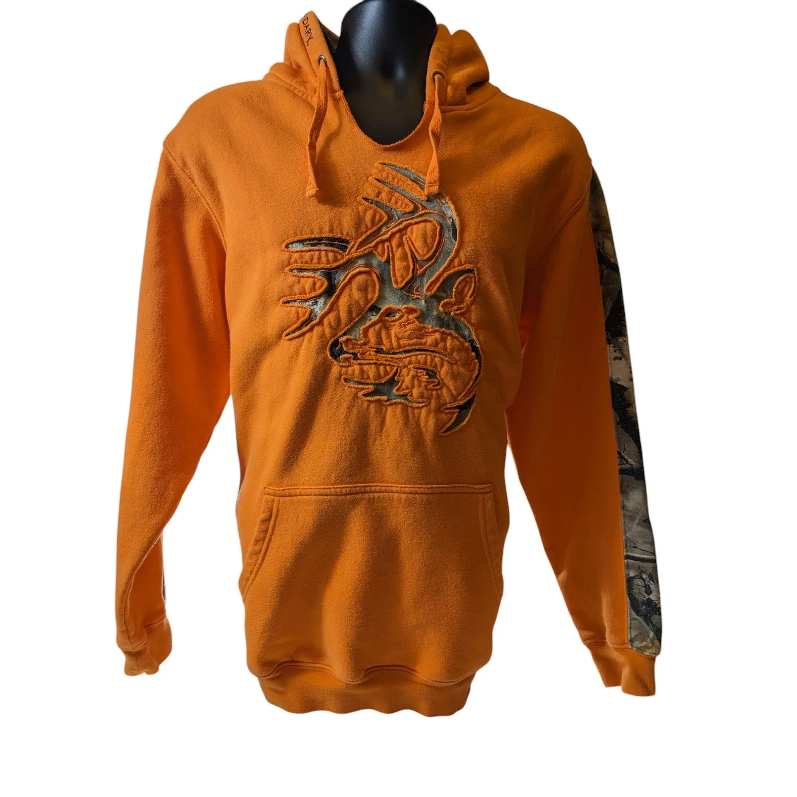 Legendary Whitetails Hoodie Outfitter Mens Medium Orange Camo Antler Sweatshirt