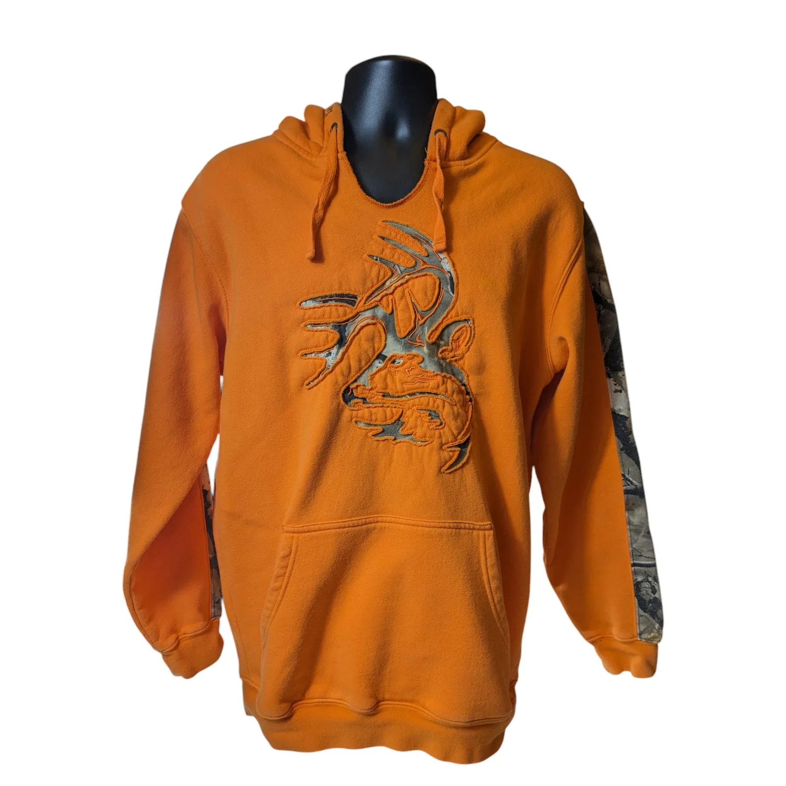 Legendary Whitetails Hoodie Outfitter Mens Medium Orange Camo Antler Sweatshirt