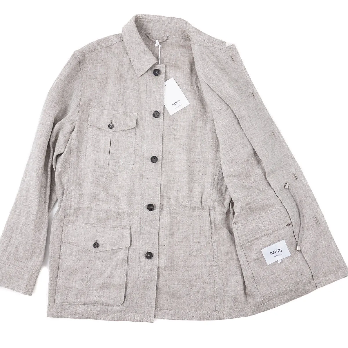 Lightweight Woven Linen Safari Jacket