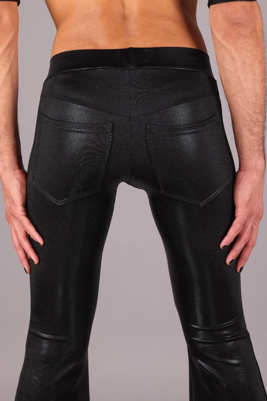 Low Waist Jeans Back Bell Bottom Leggings, Black